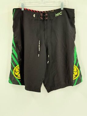HIC Hawaiian Island Creations Board Shorts Y2K Rasta 36